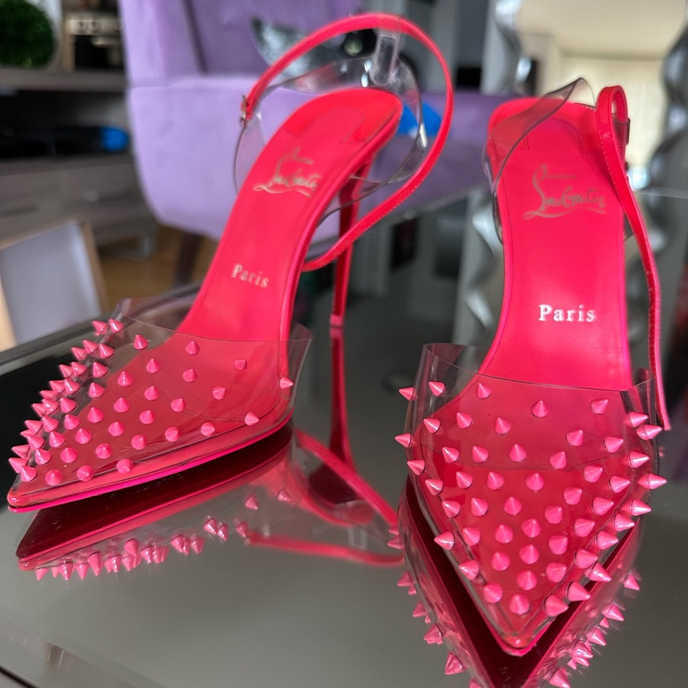 Christian Louboutin Vibrant Pink Spiked Heels
